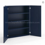 Frameless Oxford Blue 42" Tall Wall Cabinet - 2 Doors 3 Shelves - Image 2