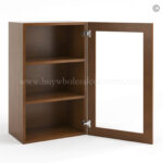 Frameless Classic Chestnut Wall Mullion Door - 1 Door 2 Shelves - Glass And Clips Not Included. - Image 2