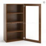 Frameless Classic Chestnut Wall Mullion Door - 1 Door 3 Shelves - Glass And Clips Not Included. - Image 2