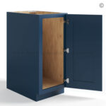 Navy Blue Shaker Base Cabinet Single Door Full Height - Image 2