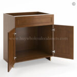 Frameless Classic Chestnut Sink Base Cabinet - 2 Doors & 1 False Drawer - Image 2