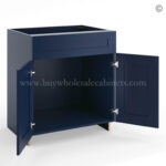 Frameless Oxford Blue Sink Base Cabinet - 2 Doors & 1 False Drawer - Image 2
