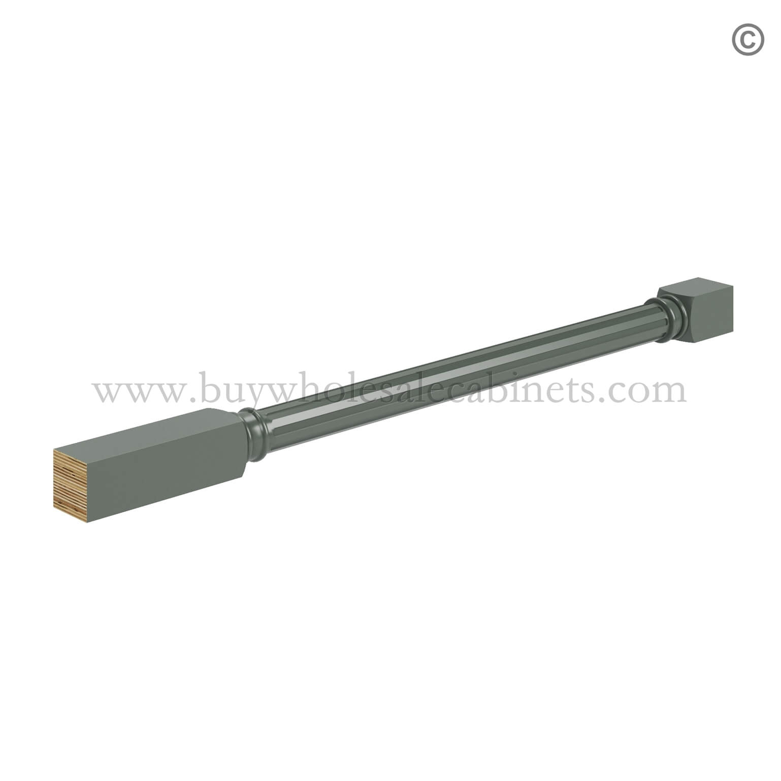 Green Shaker Fluted Decorative Leg, rta cabinets