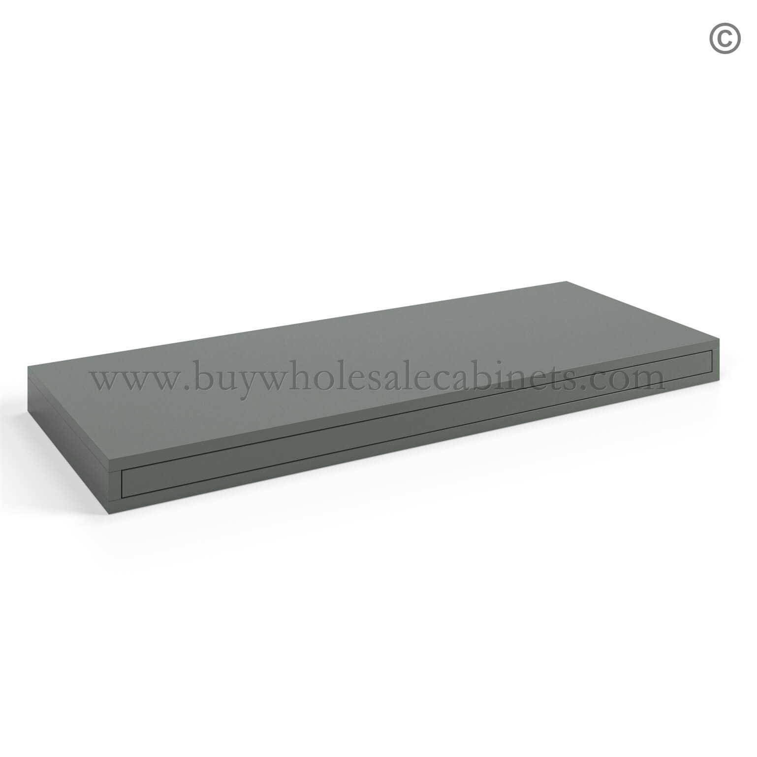 Green Shaker Floating Shelf, rta cabnets