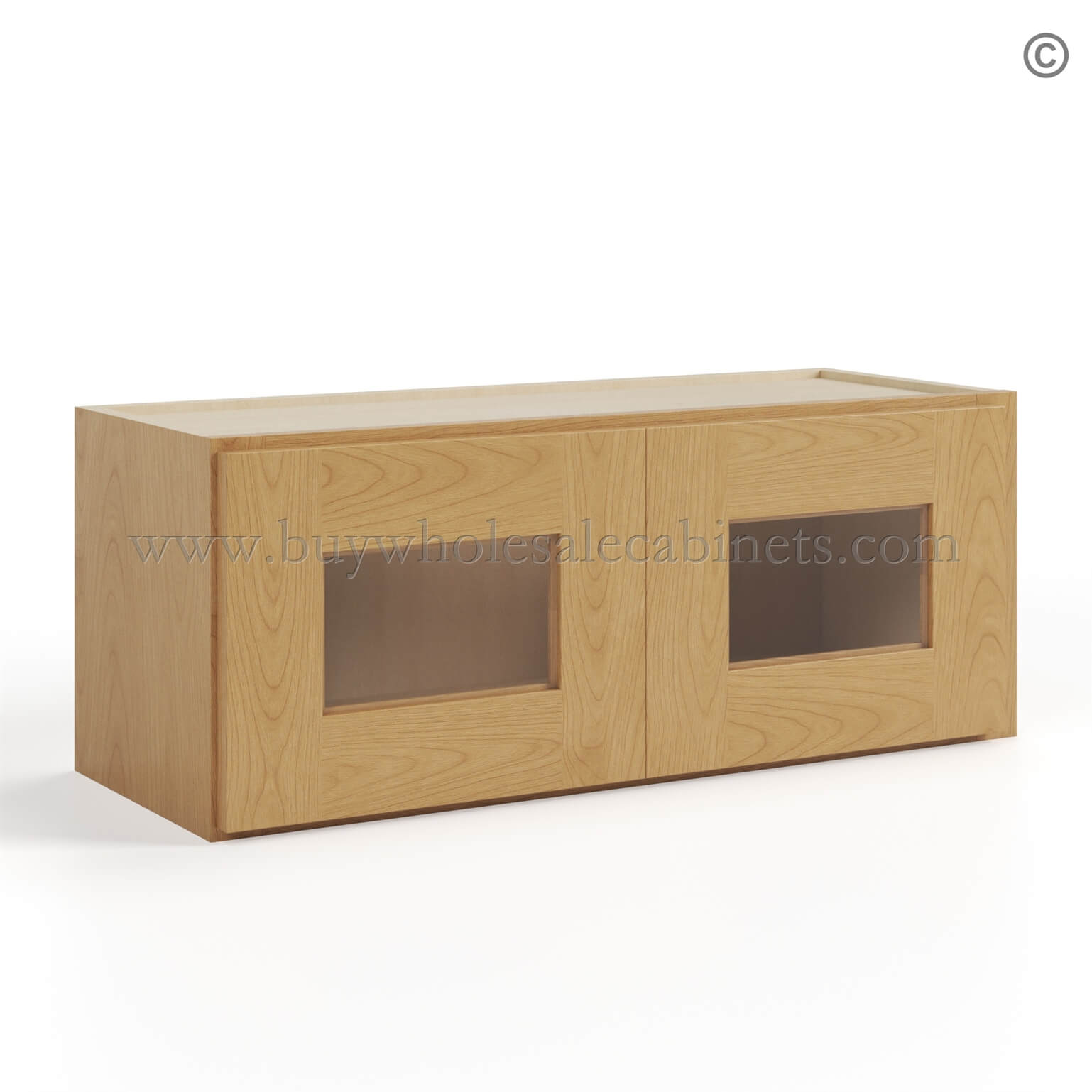 Treasure Chest Shaker 12 H Double Door Wall Cabinet with Glass Doors, rta cabinets
