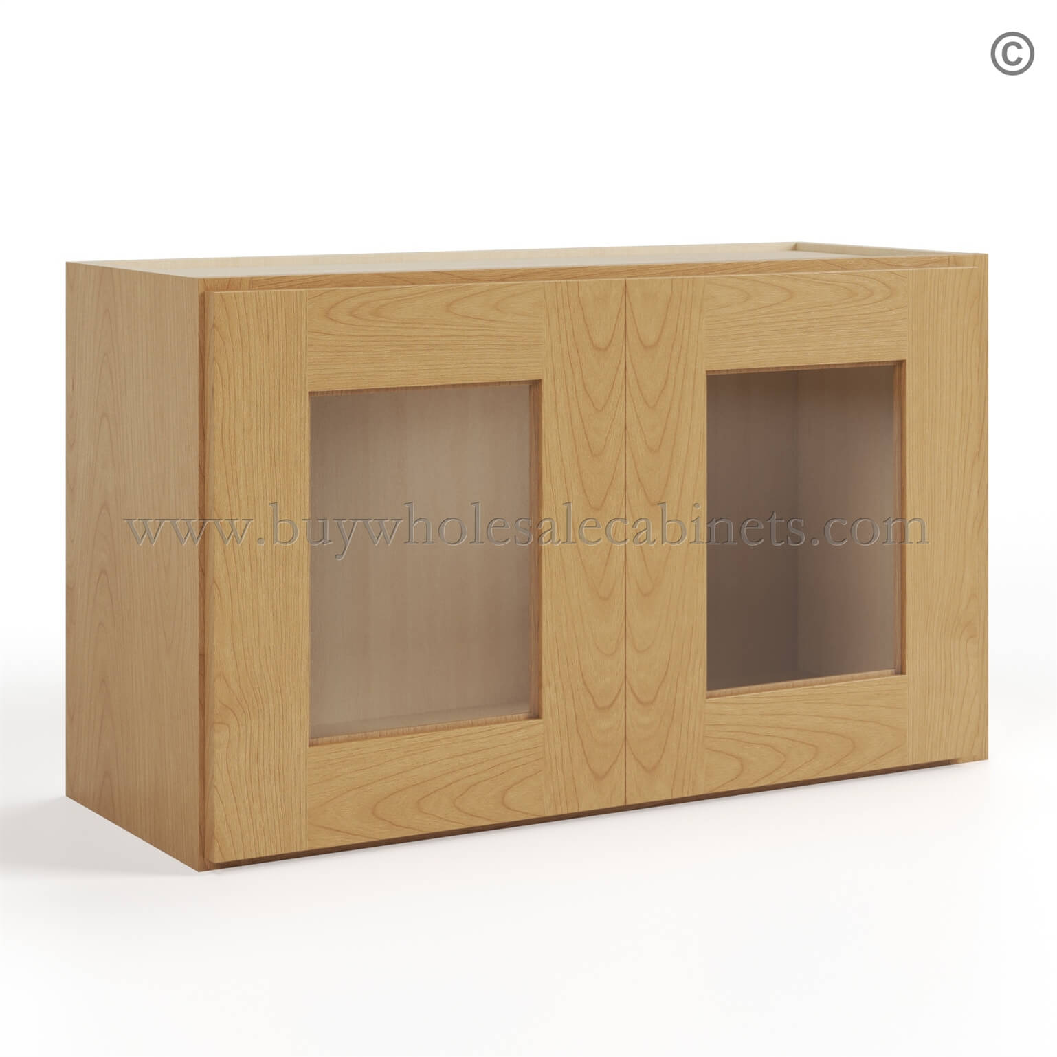 Treasure Chest Shaker 18 H Double Door Wall Cabinet With Glass Doors, wall cabinets