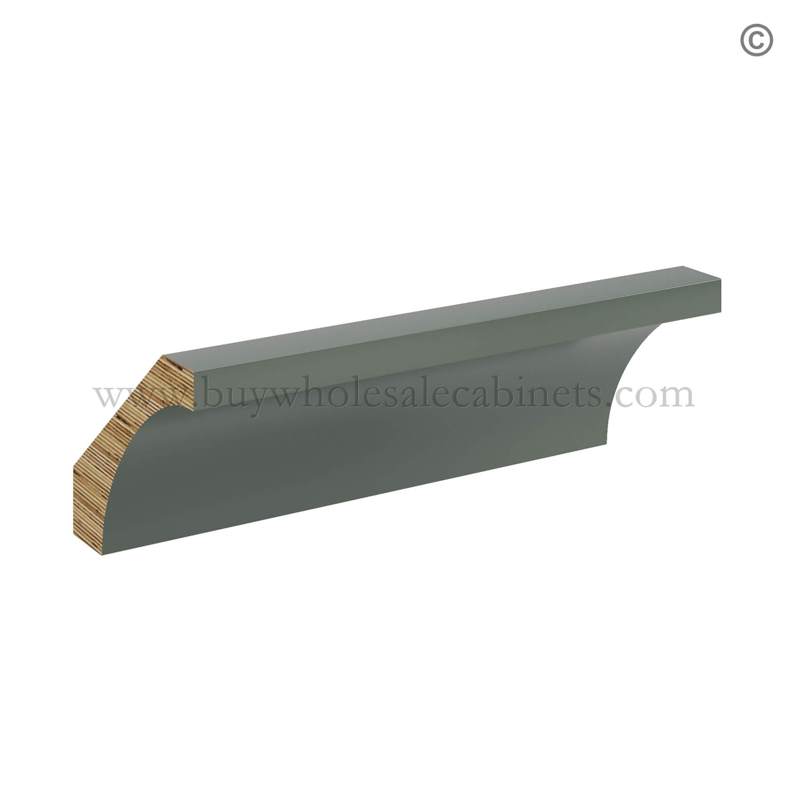 Green Shaker Cove Crown Moulding, rta cabinets