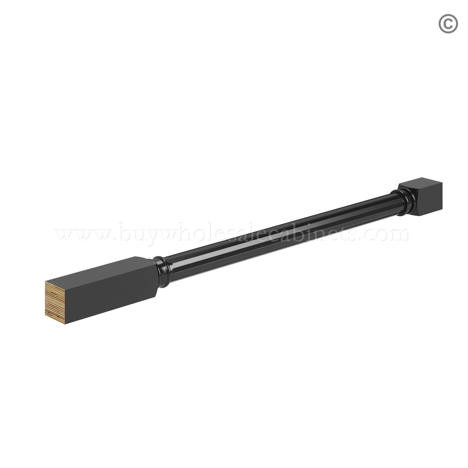 Black Shaker Fluted Decorative Leg