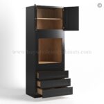 Black Shaker 30" W Oven Pantry Cabinet - Image 2