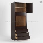 Shaker Espresso 30" W Oven Pantry Cabinet with Three Drawers - Image 2