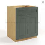 Green Shaker Base Cabinet with Double Doors & Single Drawer - Image 2