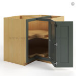 Green Shaker Lazy Susan Base Cabinet - Image 3