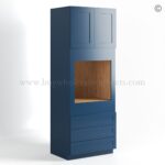 Navy Blue Shaker 30" W Double Door Oven Pantry Cabinet with Three Drawers