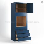 Navy Blue Shaker 30" W Double Door Oven Pantry Cabinet with Three Drawers - Image 2