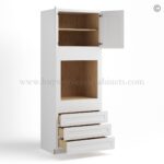 White Shaker 30" W Double Door Oven Pantry Cabinet with Three Drawers - Image 2