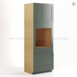 Green Shaker 30" W Oven Pantry Cabinet - Image 2