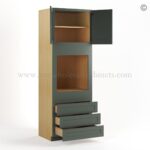 Green Shaker 30" W Oven Pantry Cabinet - Image 3
