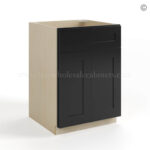 Black Shaker Single Vanity Sink Base Cabinet - Image 2