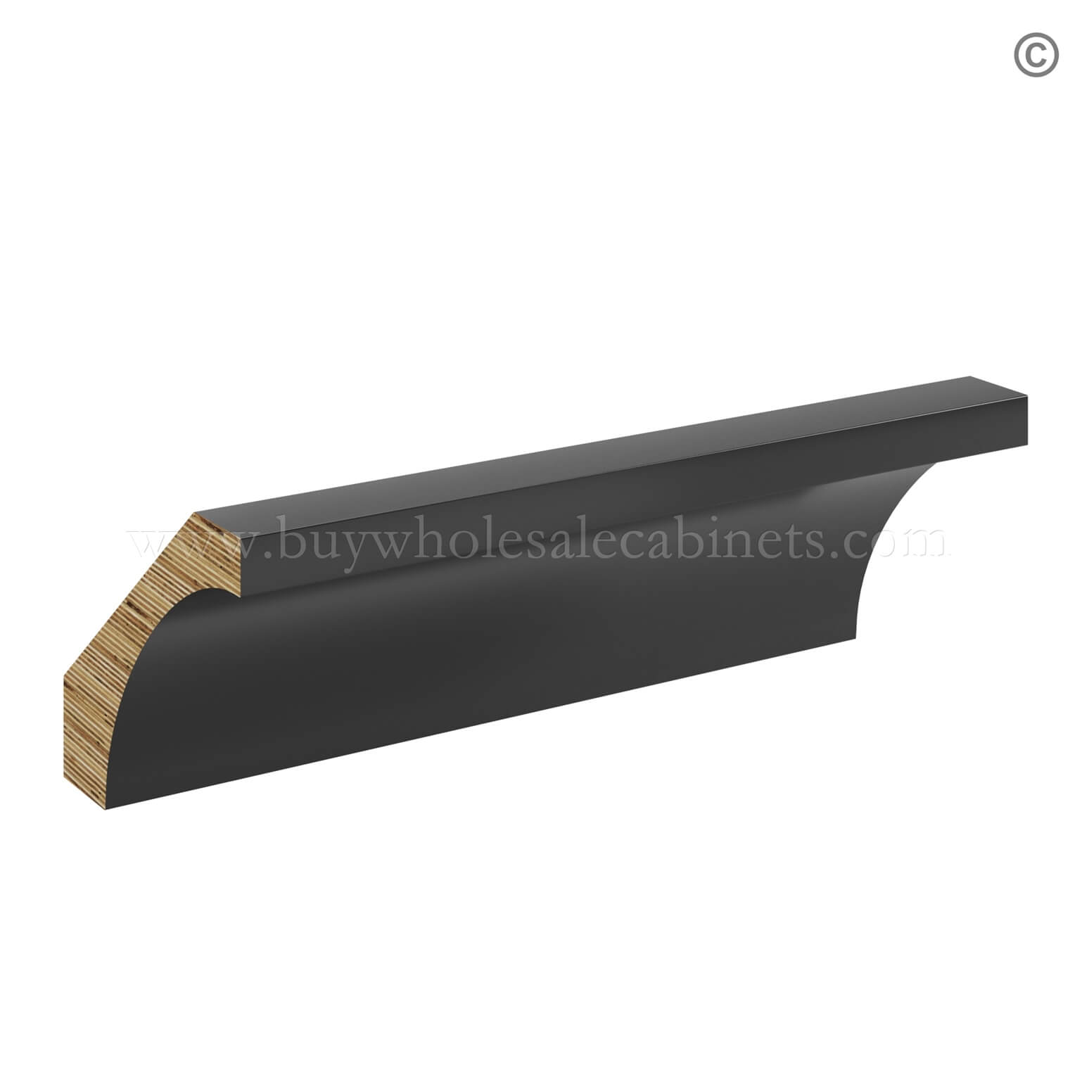 Black Shaker Cove Crown Moulding, rta cabinets