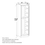 Navy Blue Shaker 24" W Two Double Door Utility Pantry Cabinet - Image 3
