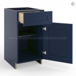 Frameless Oxford Blue Base Cabinet - 1 Drawer, 1 Door, 1 Shelf - Image 2