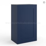 Frameless Oxford Blue 30" Tall Deep Wall Cabinet - 1 Door 2 Shelves