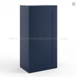 Frameless Oxford Blue 36" Tall Wall Cabinet - 1 Door 2 Shelves