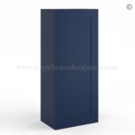 Frameless Oxford Blue 42" Tall Wall Cabinet - 1 Door 3 Shelves