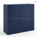 Frameless Oxford Blue 30" Tall Wall Cabinet - 2 Doors 2 Shelves