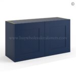 Frameless Oxford Blue Deep Wall Cabinet - 2 Doors No Shelf - 12"D, 24"W