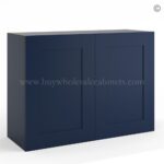 Frameless Oxford Blue 12" Deep Wall Cabinet - 2 Doors No Shelf