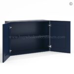 Frameless Oxford Blue 12" Deep Wall Cabinet - 2 Doors No Shelf - Image 2