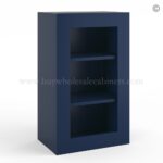 Frameless Oxford Blue Wall Mullion Door - 1 Door 2 Shelves - Glass And Clips Not Included.