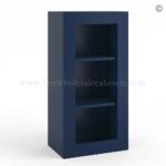 Frameless Oxford Blue Wall Mullion Door - 1 Door 2 Shelves - Glass And Clips Not Included.