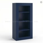 Frameless Oxford Blue Wall Mullion Door - 1 Door 3 Shelves - Glass And Clips Not Included.