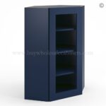 Frameless Oxford Blue Wall Diagonal Mullion Door - 1 Door 3 Shelves - No Glass