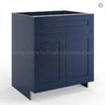 Frameless Oxford Blue Sink Base Cabinet - 2 Doors & 1 False Drawer