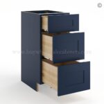 Frameless Oxford Blue Vanity Base Drawer Cabinet - 3 Drawers - Image 2