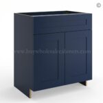 Frameless Oxford Blue Vanity Sink Base Cabinet - 2 Doors And 1 False Drawer