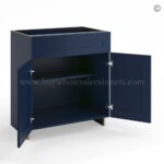 Frameless Oxford Blue Vanity Sink Base Cabinet - 2 Doors And 1 False Drawer - Image 2