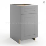 Frameless Graphite Gray Base Cabinet - 1 Drawer, 1 Door, 1 Shelf