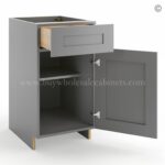 Frameless Graphite Gray Base Cabinet - 1 Drawer, 1 Door, 1 Shelf - Image 2