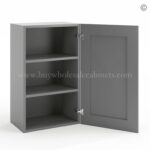 Frameless Graphite Gray 30" Tall Deep Wall Cabinet - 1 Door 2 Shelves - Image 2