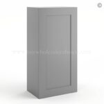 Frameless Graphite Gray 36" Tall Wall Cabinet - 1 Door 2 Shelves