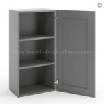 Frameless Graphite Gray 36" Tall Wall Cabinet - 1 Door 2 Shelves - Image 2