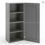 Frameless Graphite Gray 42" Tall Wall Cabinet - 1 Door 3 Shelves - Image 2