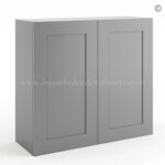Frameless Graphite Gray 30" Tall Wall Cabinet - 2 Doors 2 Shelves