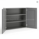 Frameless Graphite Gray 30" Tall Wall Cabinet - 2 Doors 2 Shelves - Image 2