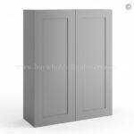 Frameless Graphite Gray 42" Tall Wall Cabinet - 2 Doors 3 Shelves