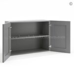 Frameless Graphite Gray 12" Deep Wall Cabinet - 2 Doors 1 Shelf - Image 2